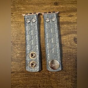 Brand New Gucci gray leather Apple Watch band by Spark*L bands. Mint condition